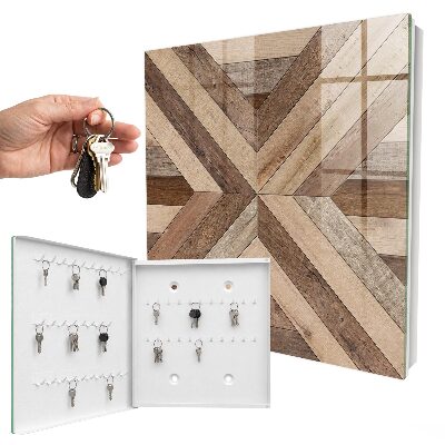 Key storage box Wooden geometry