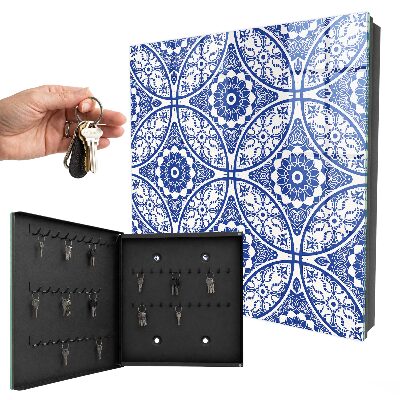 Key storage box Blue mosaic