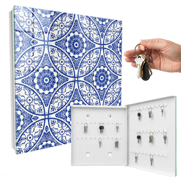 Key storage box Blue mosaic