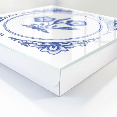 Key cabinet for wall Blue flowers