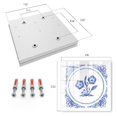 Key cabinet for wall Blue flowers