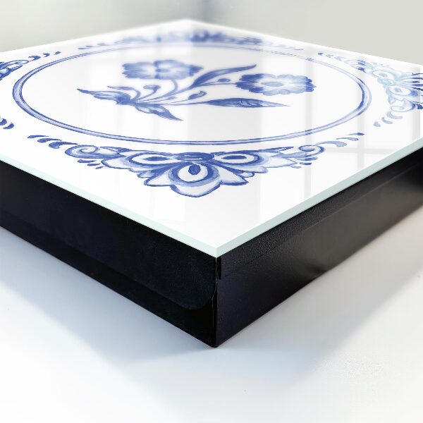 Key cabinet for wall Blue flowers