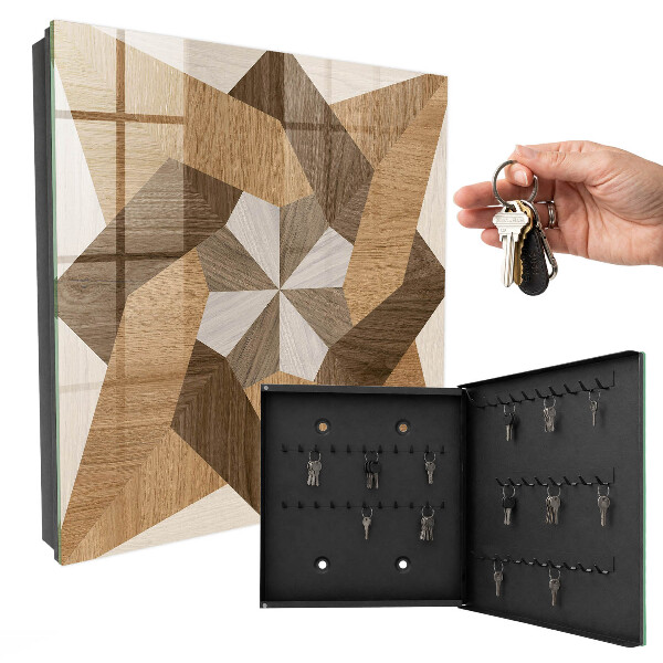 Key cabinet for wall Wooden star