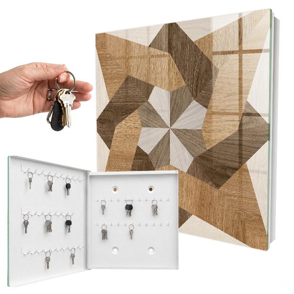 Key cabinet for wall Wooden star