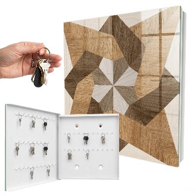Key cabinet for wall Wooden star