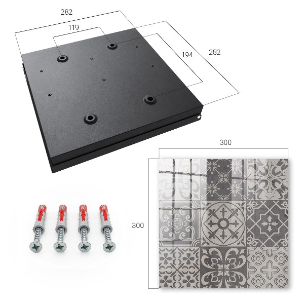 Key cabinet for wall Mosaic of patterns