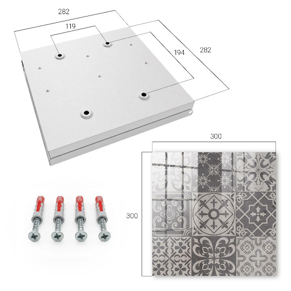 Key cabinet for wall Mosaic of patterns