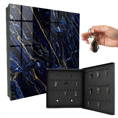 Key storage box Navy blue pattern