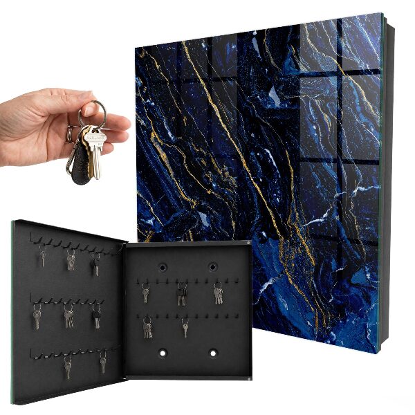 Key storage box Navy blue pattern