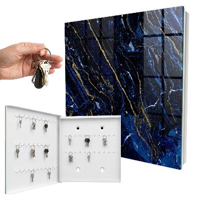 Key storage box Navy blue pattern