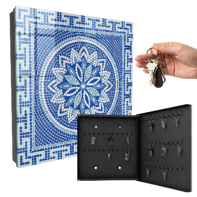 Key storage box Blue mosaic