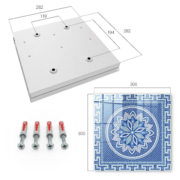 Key storage box Blue mosaic