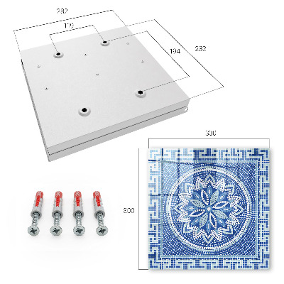 Key storage box Blue mosaic
