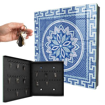 Key storage box Blue mosaic