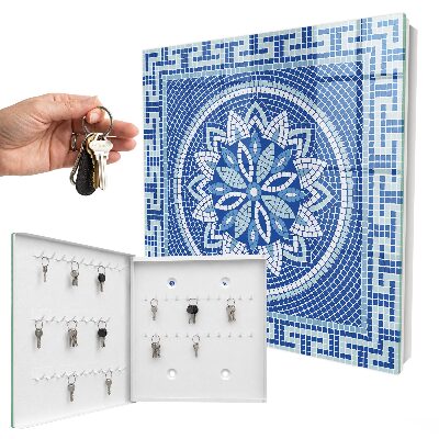 Key storage box Blue mosaic