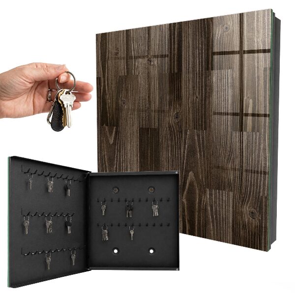 Key cabinet for wall Brown wood