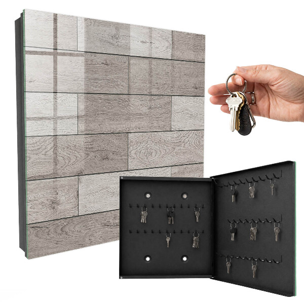 Key storage box Gray wood