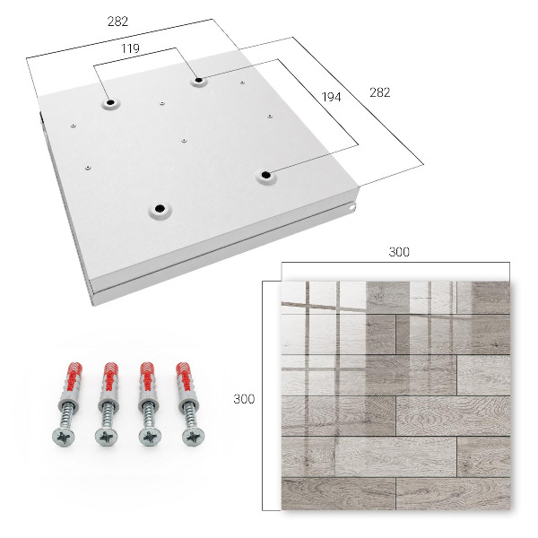 Key storage box Gray wood