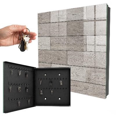 Key storage box Gray wood