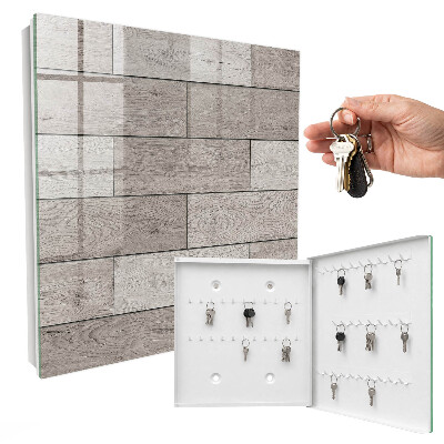 Key storage box Gray wood