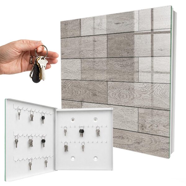 Key storage box Gray wood