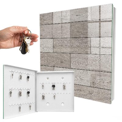 Key storage box Gray wood