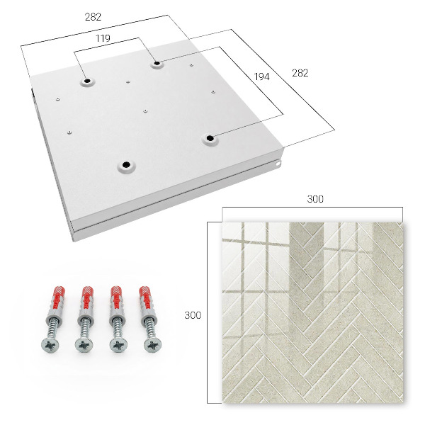 Key cabinet for wall Beige herringbone