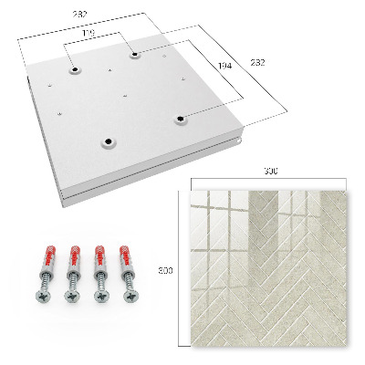 Key cabinet for wall Beige herringbone