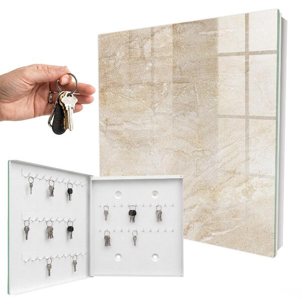 Key cabinet for wall Beige marble
