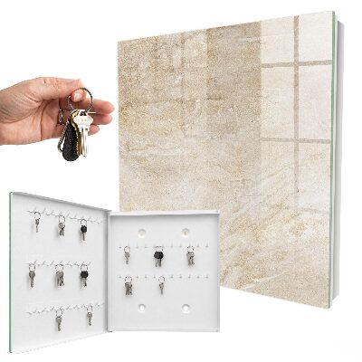 Key cabinet for wall Beige marble