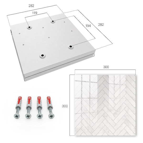 Key storage box Marble herringbone