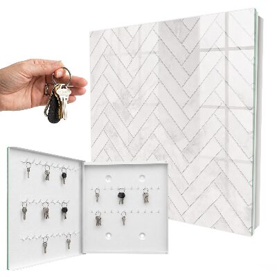 Key storage box Marble herringbone