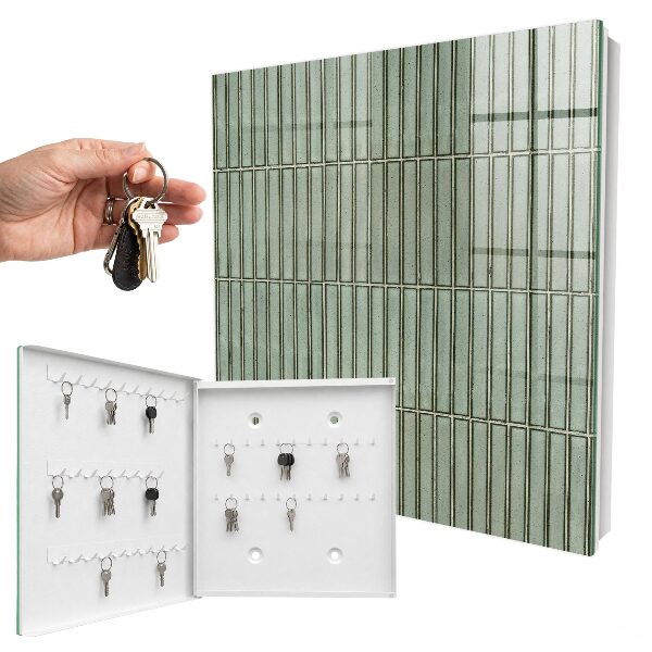 Key cabinet for wall Green pattern