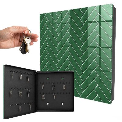 Key cabinet for wall Green fishbone