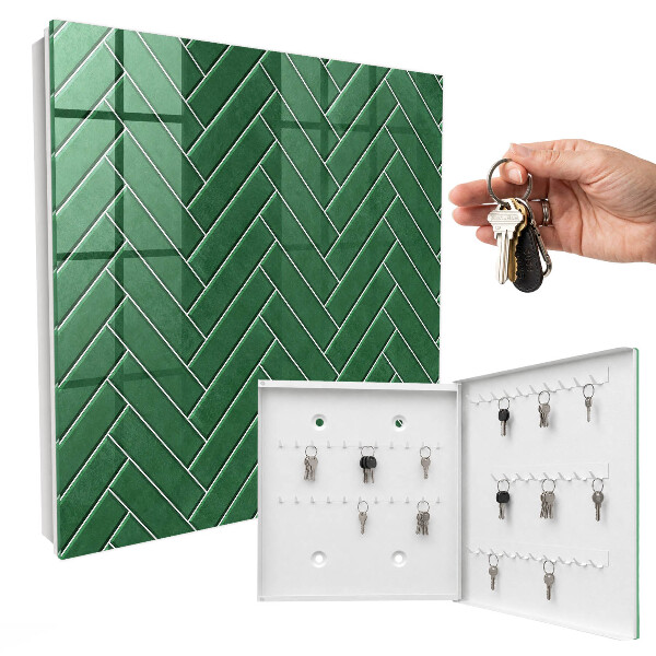 Key cabinet for wall Green fishbone