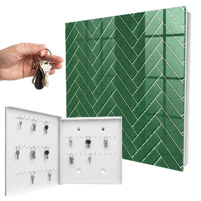 Key cabinet for wall Green fishbone