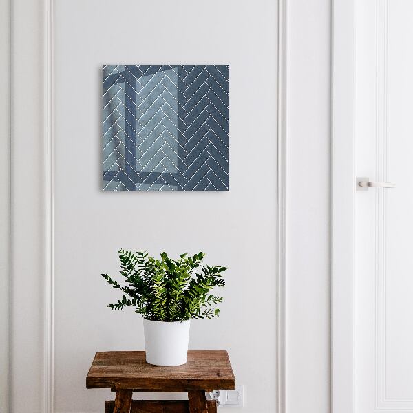 Key box Navy blue herringbone