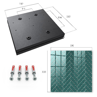 Key storage box Turquoise herringbone