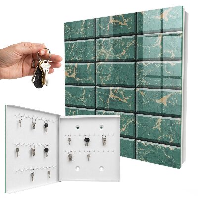 Key storage box Green marble