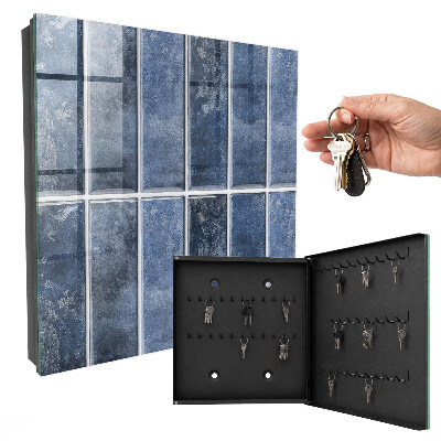 Key cabinet for wall Blue tiles