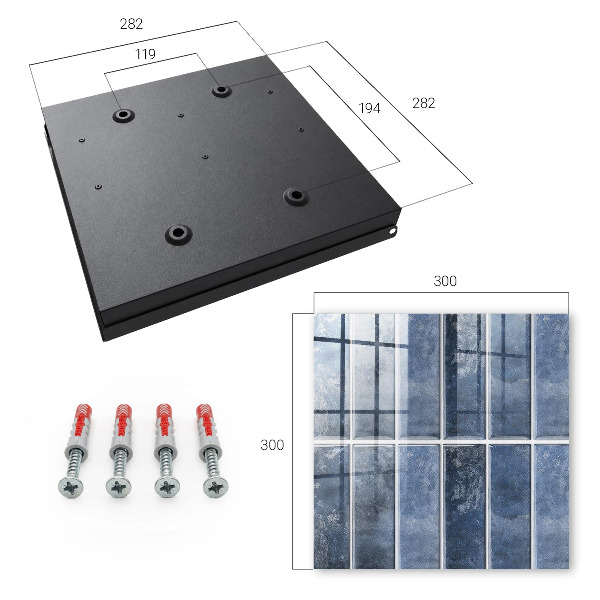 Key cabinet for wall Blue tiles