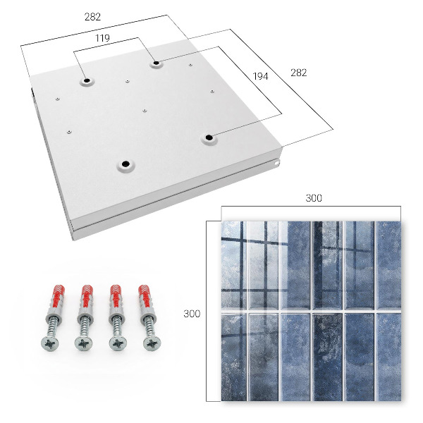 Key cabinet for wall Blue tiles