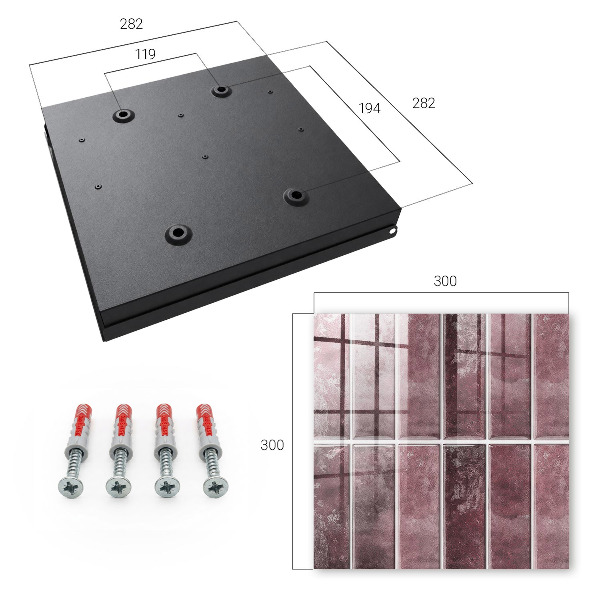 Key storage box Burgundy tiles