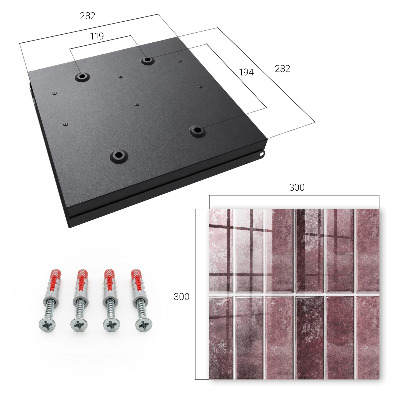 Key storage box Burgundy tiles
