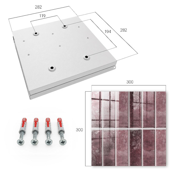 Key storage box Burgundy tiles