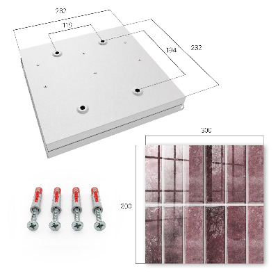 Key storage box Burgundy tiles