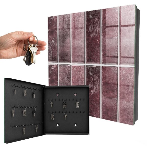 Key storage box Burgundy tiles