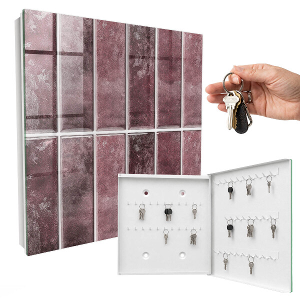 Key storage box Burgundy tiles