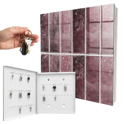 Key storage box Burgundy tiles