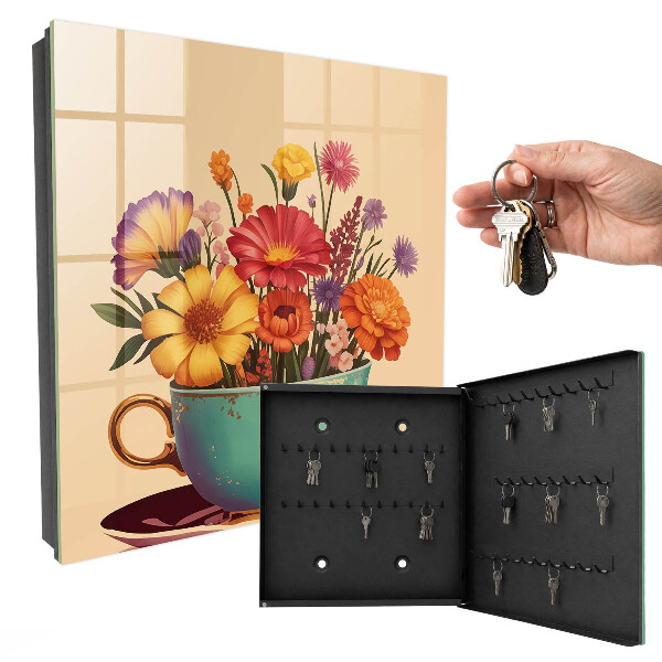 Key cabinet for wall Floral calyx